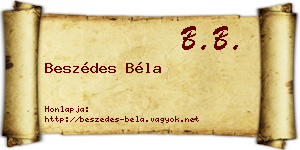 Beszédes Béla névjegykártya