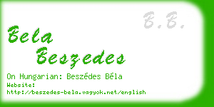 bela beszedes business card
