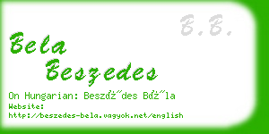 bela beszedes business card